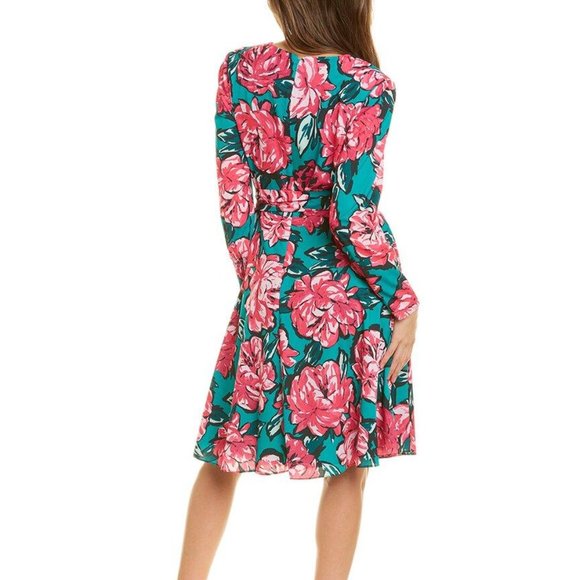 Tahari ASL Floral Crepe de Chine Surplice Dress Size14 - Picture 3 of 3